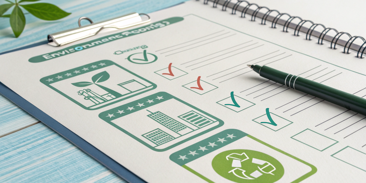 Illustrative banner for SECR Carbon Reporting Guide showing data charts and environmental motifs